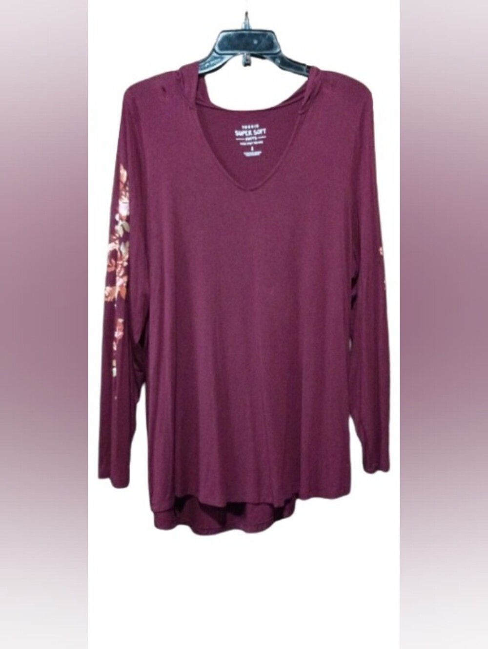 Torrid Super Soft Floral‑Sleeve Hoodie